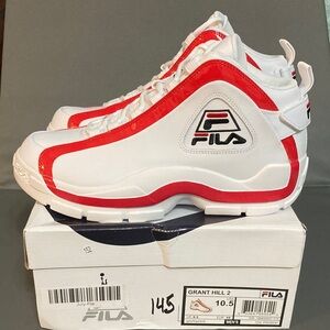Fila Grant Hill 2 White and Red High-Top Sneakers men’s 10.5